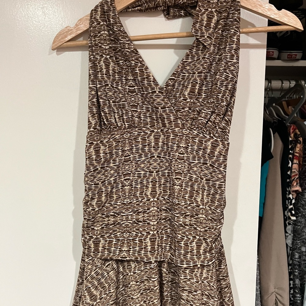 Studio 1940 Brown Patterned Halter Top